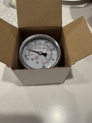 Vacuum / Pressure Gauge -30 to 100 psi Dual Meter kPa inHg 2-1/2'' 1/8'' and 1/4'' 