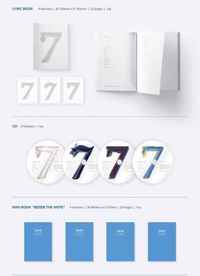 BTS MAP Of THE SOUL:7 Album CD+3 Book+Photo Card+Post Card+Sticker