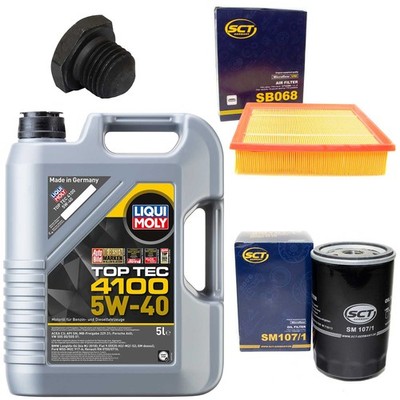 Motoröl Filter Set 5W-40 5 Liter + Ölablassschraube für Opel Frontera A 2.5 TDS