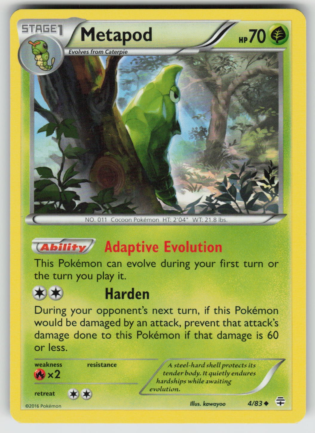 Metapod 4/83 Uncommon Generations Pokemon Near Mint