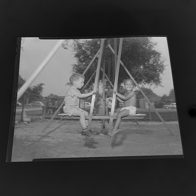 #ad Duarte California 1964 Integration Of Public Park Black And White Child At Play $30.00
