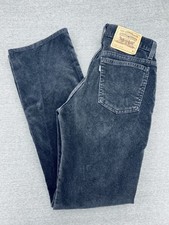Vintage 1990s Levi  s Womens Black Corduroy Bootcut Pants 7 JR 27x32 USA Made TN