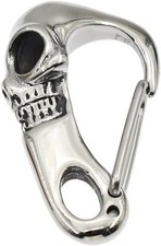 Heavy Metal Skull Key Clasp Item Dimensions LxWxH 2 x 1 x 1", Silver