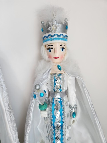 Pier 1 Snow King Queen Nutcracker Ice Princess White Christmas 17" James Nelson - Picture 6 of 21