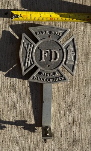 Portland Oregon Fire Station Emblem Aluminum or Zine Park Rose Multnomah