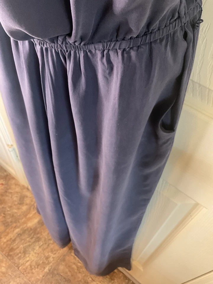 Traje de Salto Sin Tirantes Denim AZUL 100% SEDA MATE DE UNA PIEZA de GUESS L Foto 4 de 4