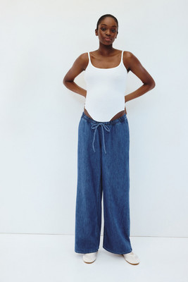 NWT H&M MAMA Denim Drawstring Pants
