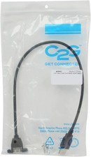 C2G Legrand 28062 Panel-Mount USB 2.0 A Male to A Female Cable, Black 1.5 Feet