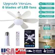 US 21" Large Ceiling Fans with Lights, Socket Fan Light with Remote, 3 Colors...
