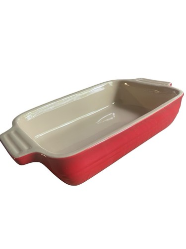 Le Creuset Rectangular Stoneware Baking Dish Cerise/Red 7”x5” 16-21 - Picture 4 of 4