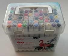 Ohuhu Marker Pens Dual Tip 60 Color Colored Pens Water Based Vibrant
