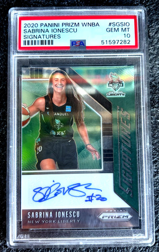 2020 Prizm WNBA Sabrina Ionescu RC Rookie Signatures AUTO #SG-SIO PSA 10 GEM