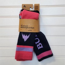 NWT Burton Kids Weekend Midweight Socks 2-Pack Fuchsia Fusion - M/L 2-4 Youth