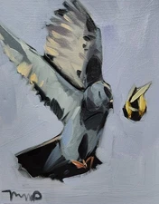 Jose Trujillo Fine Art PRINT 16x20" Collectible Artist Pigeon Flying Bee