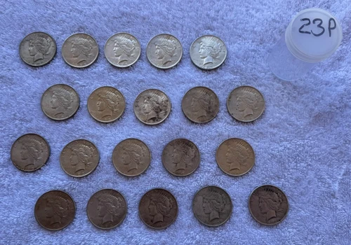 1923 P 1923P 20 Total Coins 90% Silver Bullion Peace Dollars $1 Roll Tube Lot