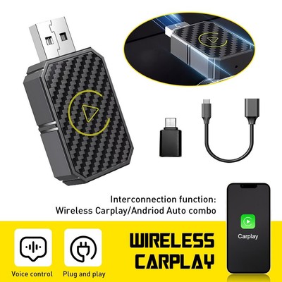 Wireless Bluetooth For Carplay Android Auto Adapter Mini Box Plug&Play Wireless