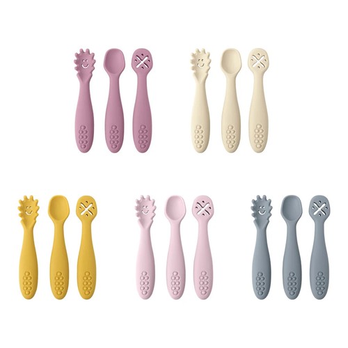 Cute Baby Learning Spoons Utensils Set Newborn Feeding Spoon Set Toddler - Picture 6 of 22