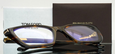 TOM FORD TF6047-B 052 Tortoise Womens Semi Cat Eye Blue Block 54-18-140 B:39