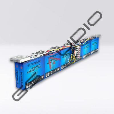 LTO TITANIUM 14.4V 40Ah Battery - 12 Cells with BMS and Bars - 69x4.5x11cm