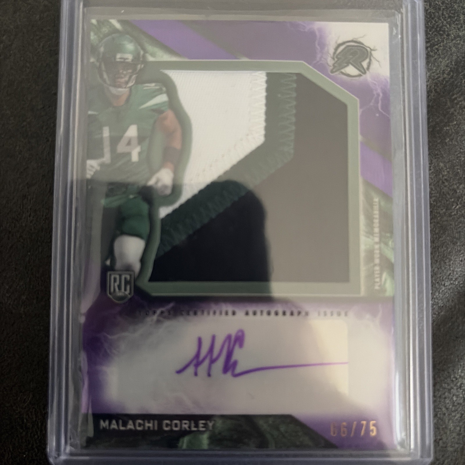 Malachi Corley Topps Resurgence Rookie Patch Autographs #RPAMC Purple Surge