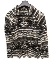 Eddie Bauer quarter zip fleece pullover women  s size Large Med black and white