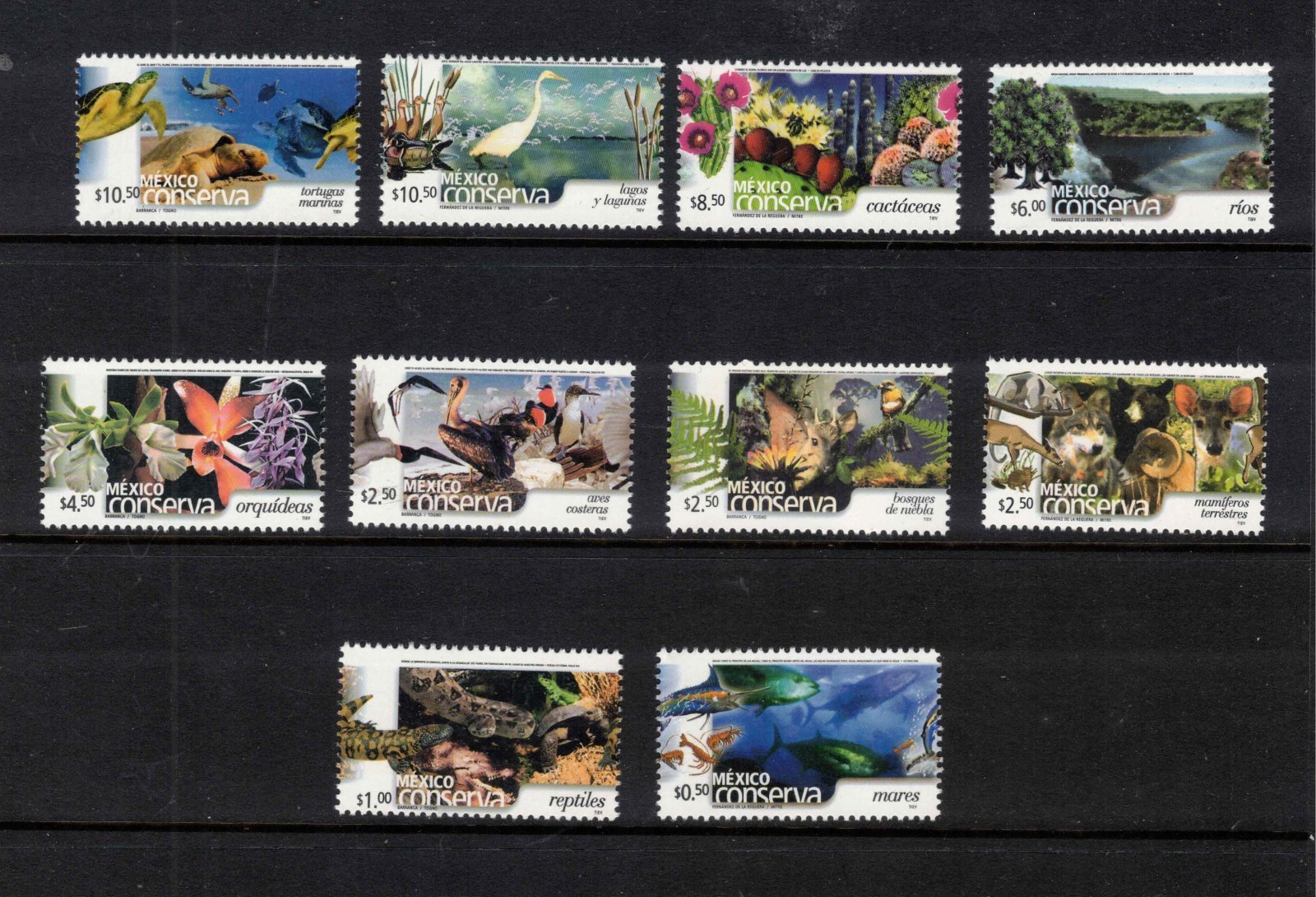 MEXICO - 2003-4 Birds, Wildlife Protection #2321-2330 - VF MNH
