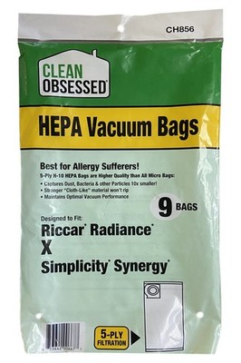 Clean Obsessed H-10 HEPA Bags Fits Riccar Radiance X & Simplicity Synergy (9...