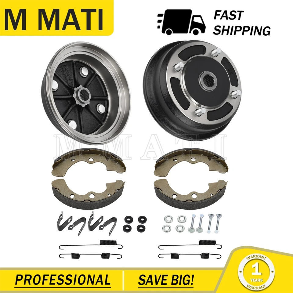 2 Front Brake Drum Hub w/ Shoes For Kawasaki Mule 4000 4010 KAF620 950 2009-2023 - Image 3 of 4