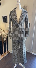 60s 70s Vintage Pantsuit, Blazer And Pant Stretchy Sears Sz 9/10 Flared Women s