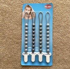 Slotic 4 Pack Chewable Silicone Pacifier Clip