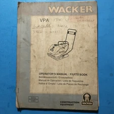 WACKER  VPA OPERATORS & PARTS BOOK
