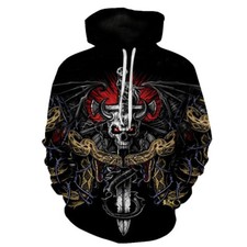Fashion Skull Face Print Hoodie Men/Teens Casual Long Sleeve Pullover Jacket