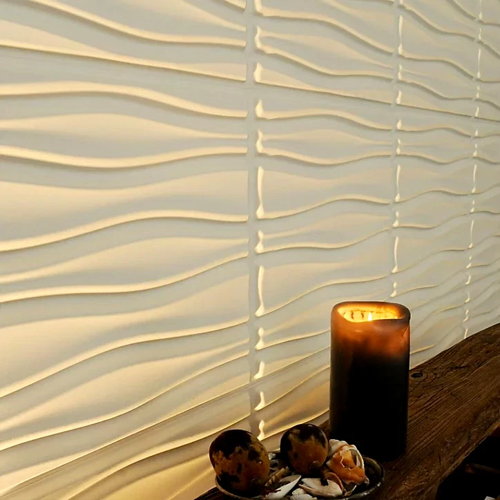 FLOWS ECO FRIENDLY 3D WALL ART PANELS / TILES - 12 PANELS / 50x50CM - WALL DECOR - Image 2 of 4