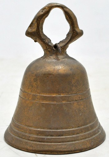 Antique Brass Small Cow Bell Original Old Hand Crafted - Picture 2 of 5