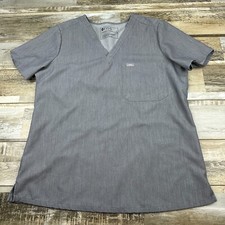 Women's M Figs scrub top gray Nurse Medical