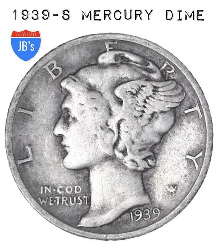 1939 S Mercury Dime 90% SILVER Good-Very Good (G-VG) *JB's Coins*