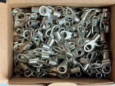 200 NEW THOMAS & BETTS E73 STA-KON RING TERMINALS UNINSULATED #6 STR 3/8" Bolt