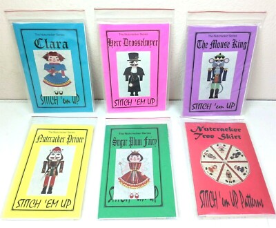 Nutcracker Tree Skirt Pattern + 5 Character Patterns Stitch Em Up Christmas NOS
