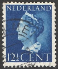 Netherlands 1940, Queen Wilhelmina, 12  1/2 cent used, VF