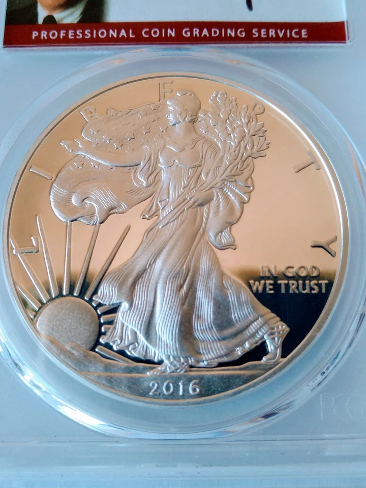 2016-W $1 Proof Silver Eagle PCGS PR70DCAM FDOI 30th Ann. Ed Moy L.E. pop (300) - Image 2 of 4