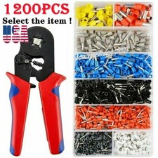 1200PCS Cord Pin End Bootlace Ferrule Cable Terminals Set Crimp Wire Connectors