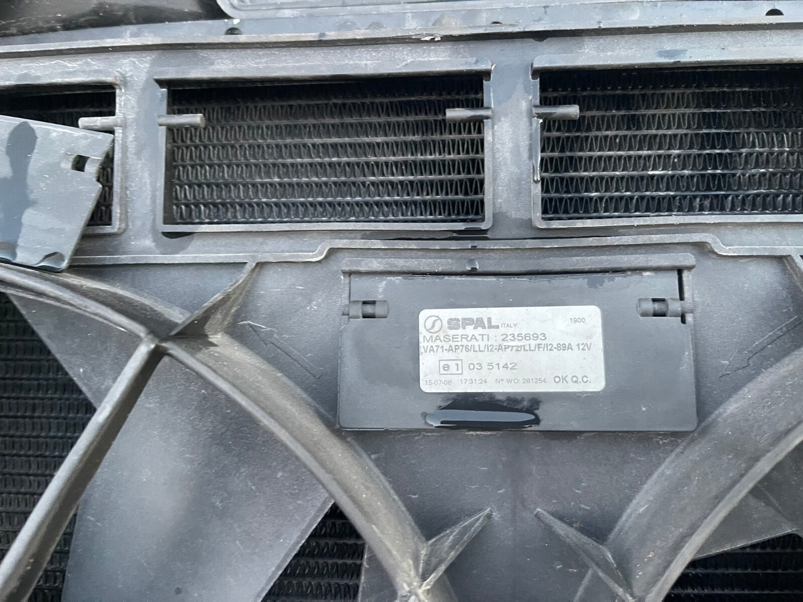 RADIATOR CONDENSER ENGINE FAN FRONT CLIP 08-19 MASERATI GRANTURISMO 4.2L M145