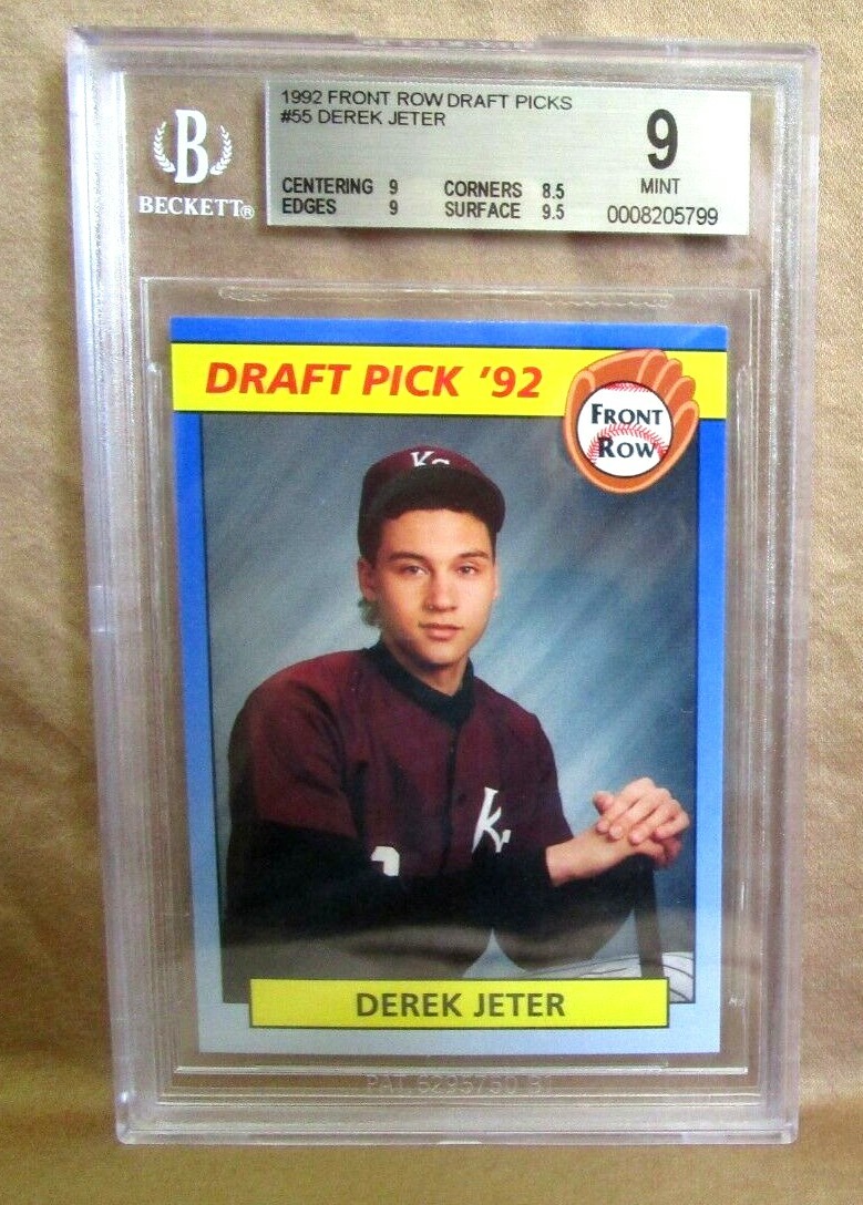 DEREK JETER RC 1992 FRONT ROW CARD#55 MINT BGS9!YANKEES SS RC HOF GOAT-vers2