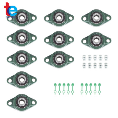 10 Pack  UCFL202-10 Pillow Block Flange Bearing 5/8'' Bore 2 Bolt Solid Base