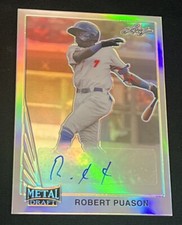 2021 Leaf Metal Draft 1990 Auto Silver Robert Puason #LA-RP1 Oakland Athletics