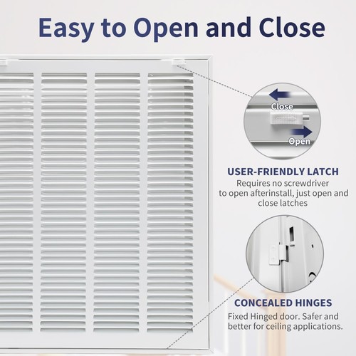 16x20 HVAC Return Air Filter Grille – Steel Vent Cover with Removable Face - Picture 6 of 7