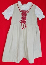 DRESS VINTAGE TRACHT OKTOBERFEST DIRNDL TYROL IVORY GIRL SET-SIZE:US4/EU 104