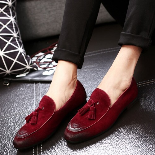Men Casual Shoes Faux Suede Tassel Comfortable Flats Slip On Loafers Footwear - Picture 9 of 16