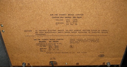 Panasonic Multiplex SD-109 AM FM Receiver Turntable Stereo Music Center Record P - 第 9/10 張圖片