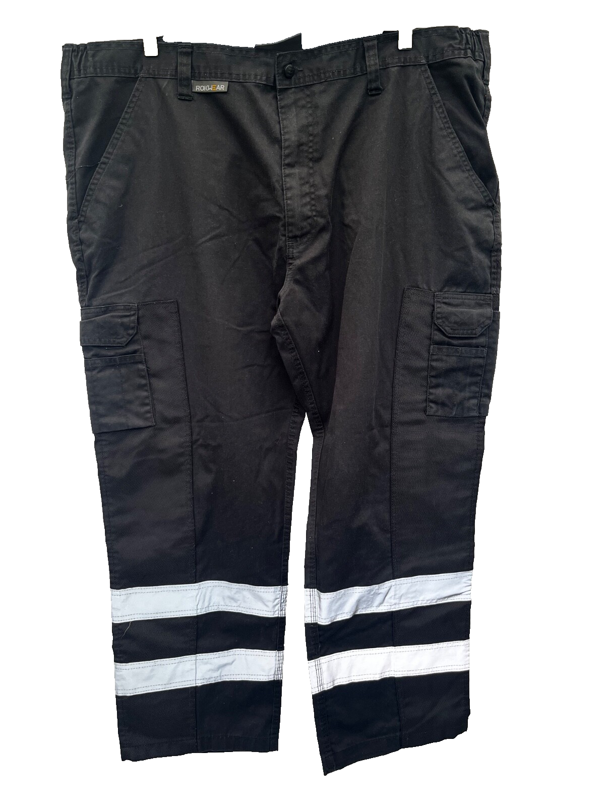 Rokwear mens black polyester blend work trousers size 44s W44 L29